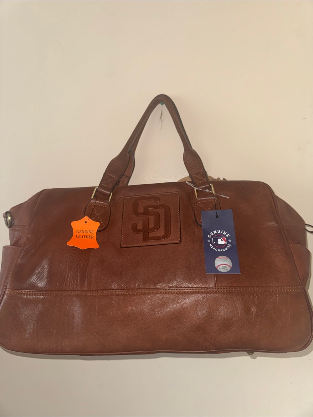 San Diego Leather Brown Travel Duffel Bag - SD Embossed  #sports #tennis #trave